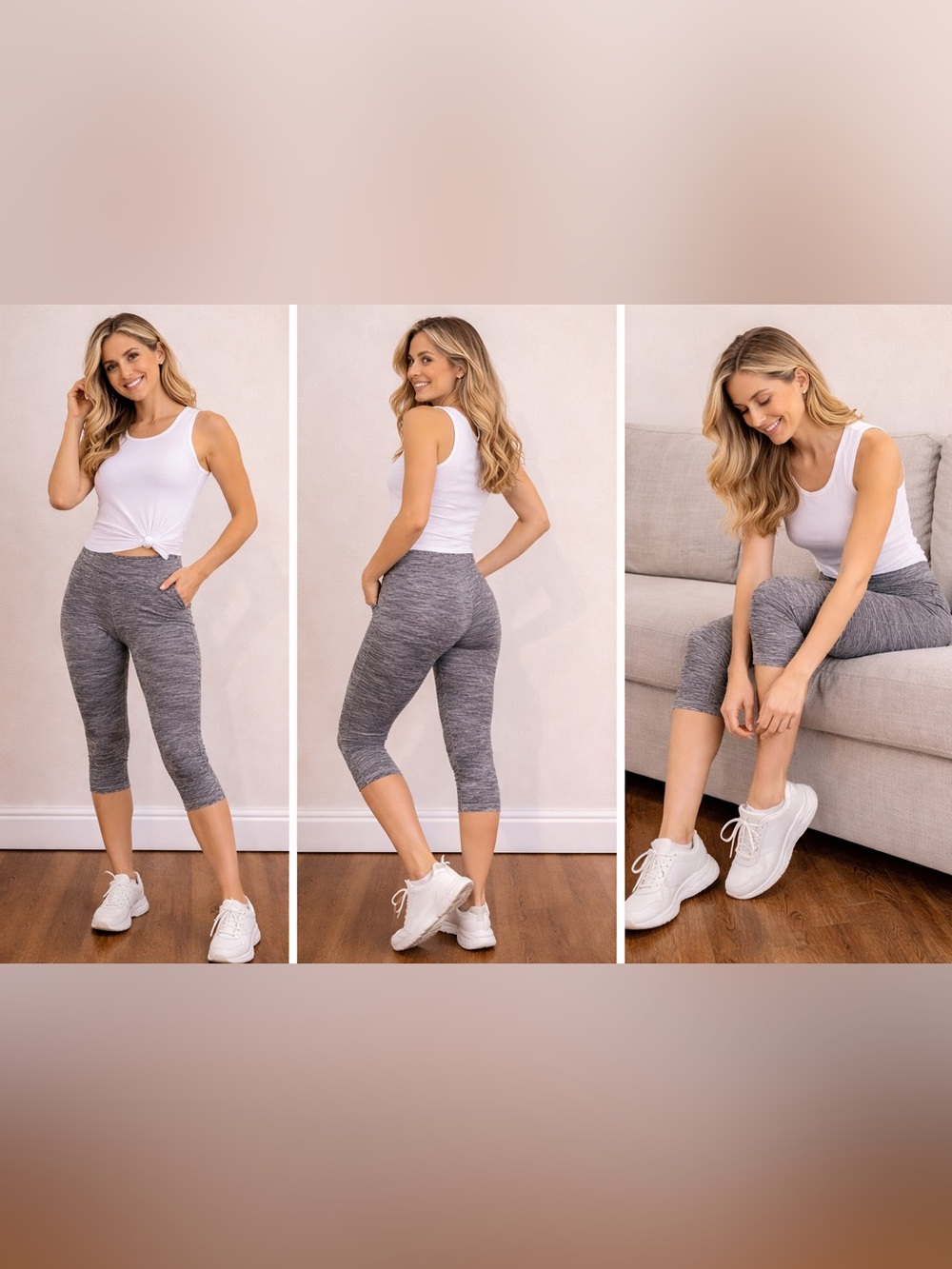 Lululemon Women’s High-Waist Grey Capri Leggings
